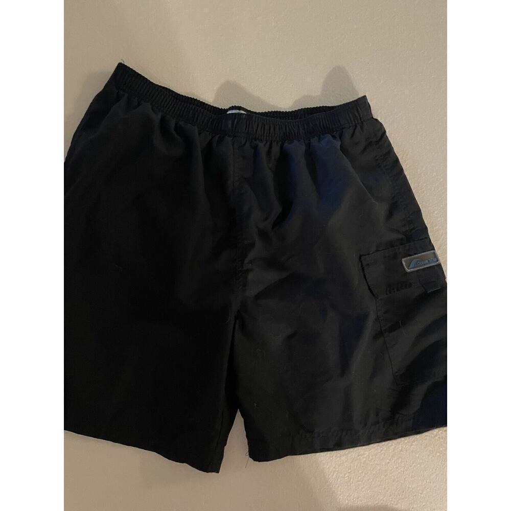 Mens Ocean Blue by Basix Of America Swim Trunks Size L 100% Polyester